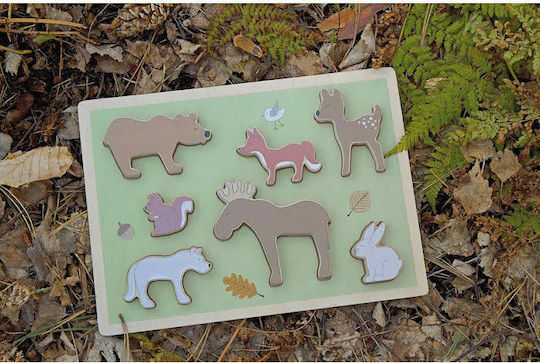 Wooden Kids Puzzle Animals of the Forest for 1.5+ Years 7pcs Jabadabado