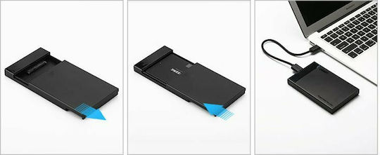 Ugreen Твърд диск кутия 2.5" SATA III с връзка USB 3.0 в Черен цвят