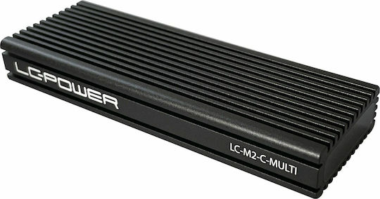 LC-Power Hard Drive Case M.2 PCI-Express / SATA III NVME with connection USB 3.1 Type-C in Schwarz color