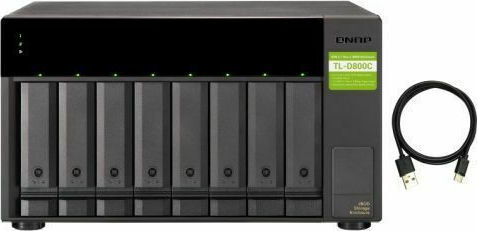 QNap TL-D800C (USB) Case for 8 Hard Drives 3.5" SATA III with Connection Type-C