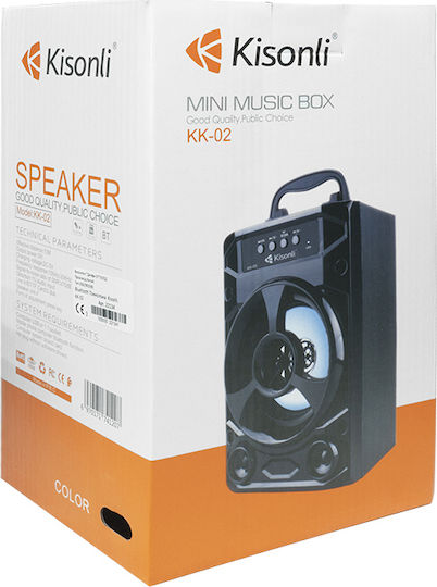 Kisonli KK-02 Bluetooth Speaker 3W with Radio and Battery Life up to 5 hours Black