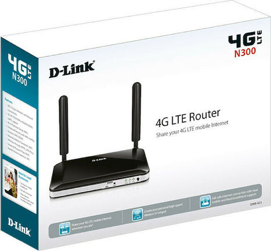 D-Link DWR-921 Ασύρματο 4G Router Wi‑Fi 4 με 4 Θύρες