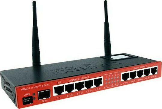 MikroTik RB2011UiAS-2HnD-IN Ασύρματο Router Wi‑Fi 4 με 10 Θύρες