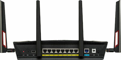 Asus RT-AC88U Drahtlos Router Wi‑Fi 5 mit 8 Anschlüssen Gigabit Ethernet