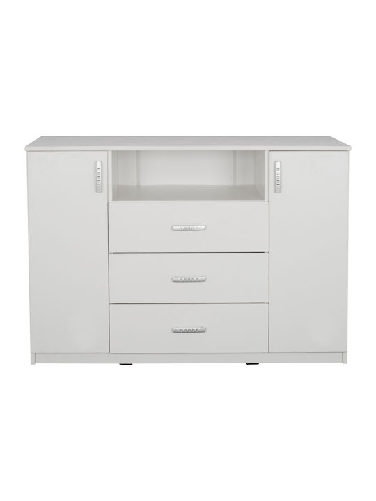 Мебели за съхранение Adler дървен с чекмеджета Бял 120x45x85см