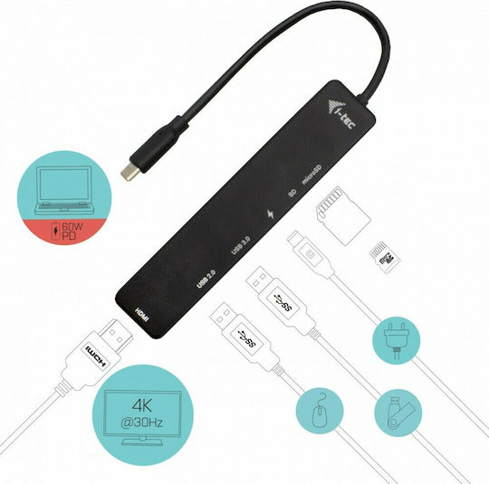 i-tec USB-C Docking Station with HDMI 4K PD Black (C31TRAVELEASYDOCKPD)