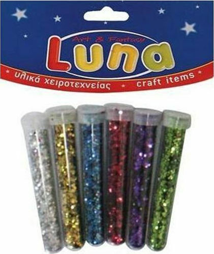 Luna Χρυσόσκονη Glitter Πολύχρωμη 6gr Σετ 6τμχ