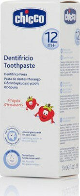 Chicco Baby Toothpaste for 1+ Years with Strawberry Flavor Fluoride-Free 50ml