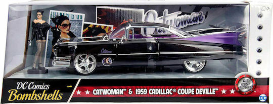 Jada Toys DC Comics: Catwoman Comics Bombshells - Catwoman Cadillac Coupe Deville 1959 Превозно Средство Реплика в Мащаб 1:24