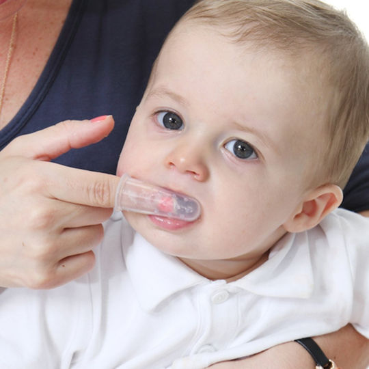Babyono Бебешка Четка За Зъби За Пръст За 0м+ Прозрачна