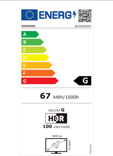 Samsung Smart Τηλεόραση 50" 4K UHD QLED Q60A HDR (2021) QE50Q60AAUXXH
