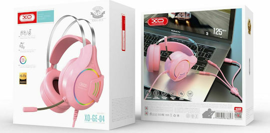 XO GE-04 Über Ohr Gaming-Headset mit Verbindung 3,5mm / USB Rosa