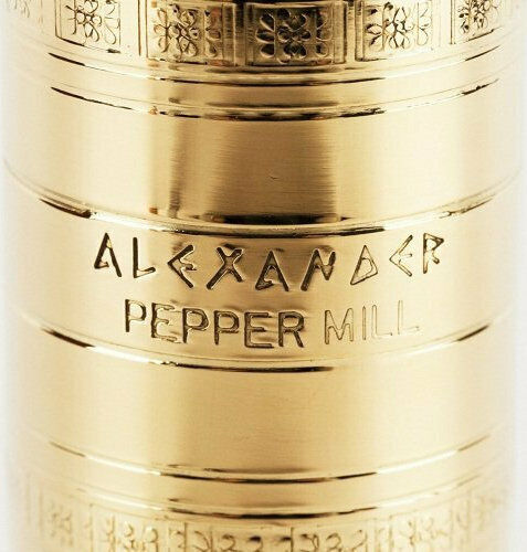 Brass Pepper Mill Alexander Set Manual Râșnițe Condimente Metal în Culoare Auriu 19cm 1buc
