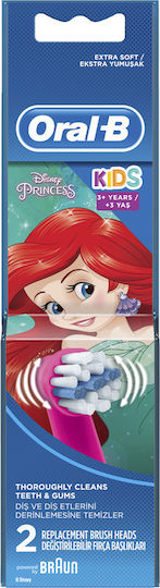 Oral-B Replacement Heads for Electric Toothbrush Stages Power 2 Pieces for 3+ Years Princesses