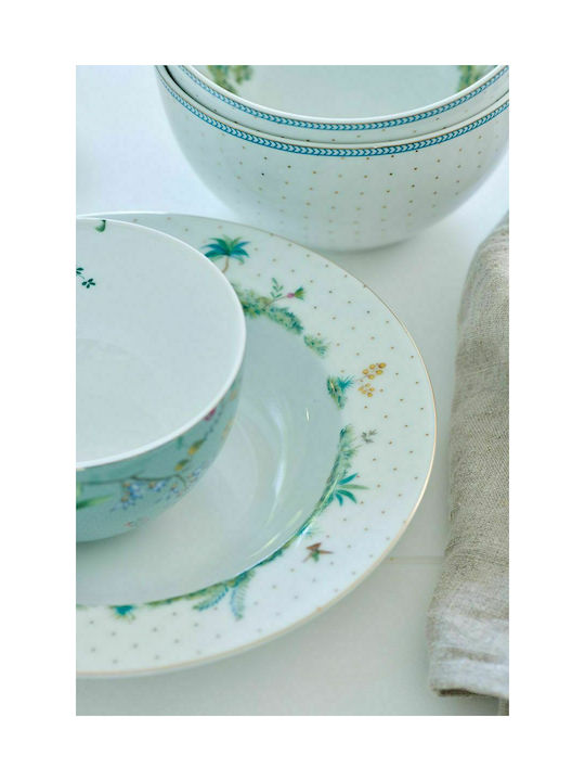 PiP Studio Jolie Flowers Cereal Serving Bowl Round made of Porcelain Blue with Diameter 12cm