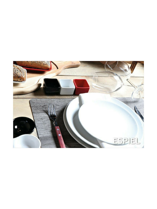 Espiel Dip Serving Bowl Square made of Porcelain Black 5x5cm