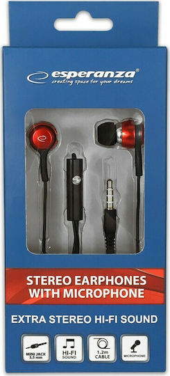 Esperanza EH192 În ureche Handsfree cu Mufă 3.5mm Roșu
