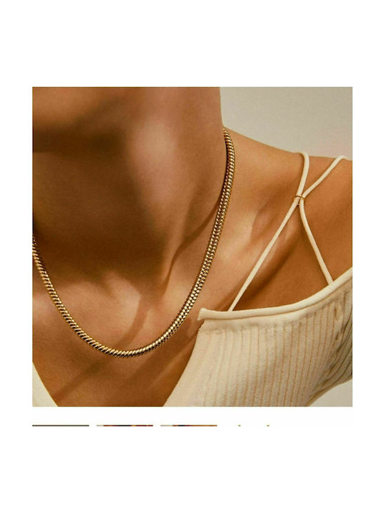 Pilgrim Belief Chain Neck Snake Gold-plated Length 48cm