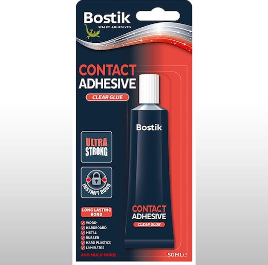 Bostik Bostik Contact Adhesive Liquid Petrol Glue Transparent 50ml 30803649