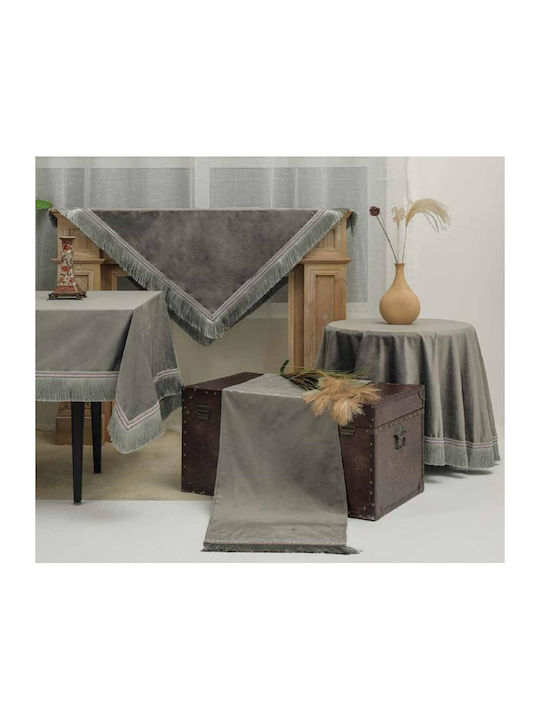 Liolios Home Läufer PLS-TB035 mit Fransen Grey 42x160cm PLS-TB035