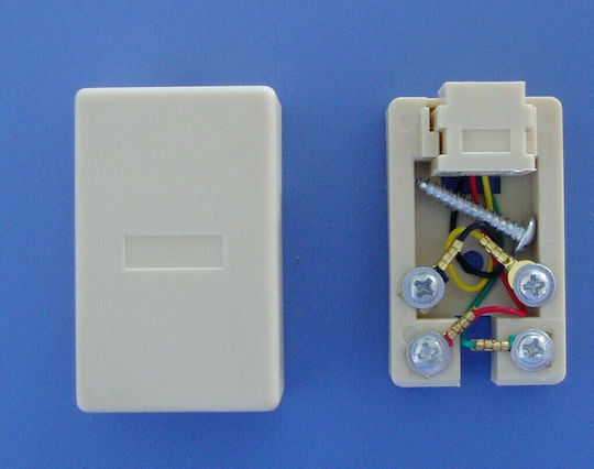 Complete Single Adhesive Telephone Socket White FTT3-050