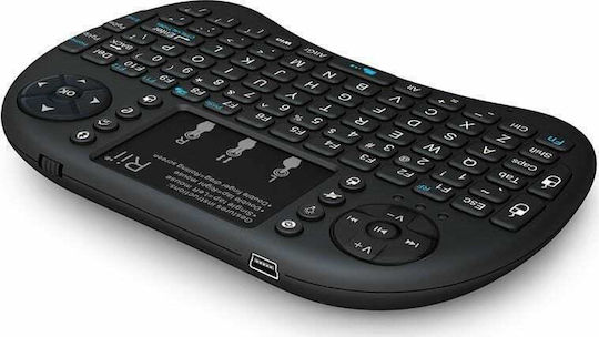 Riitek I8+ Ασύρματο Πληκτρολόγιο με Touchpad Αγγλικό US
