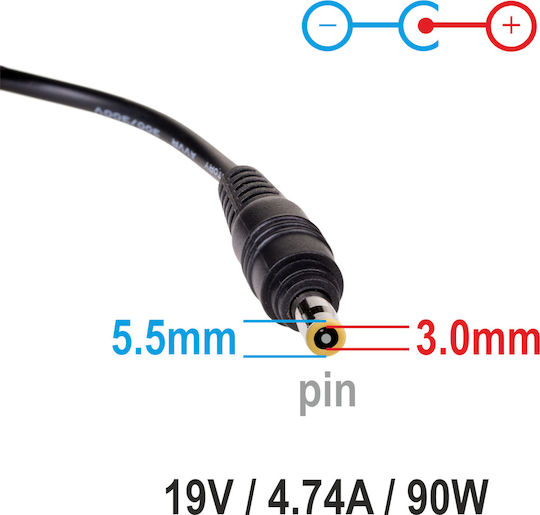 Akyga Universal Laptop Charger 90W 19V 4.74A without Power Cord
