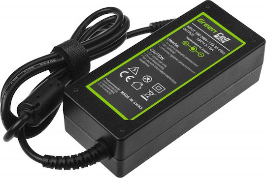Green Cell Laptop Charger 60W 19V 3.16A for Samsung with Detachable Power Cord