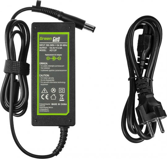 Green Cell Φορτιστής Laptop 65W 18.5V 3.5A για Compaq με Αποσπώμενο Καλώδιο Τροφοδοσίας