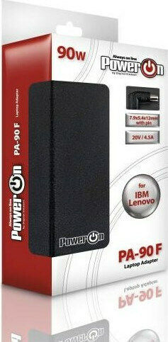 Power On Φορτιστής Laptop 90W 20V 4.5A για IBM / Lenovo χωρίς Καλώδιο Τροφοδοσίας