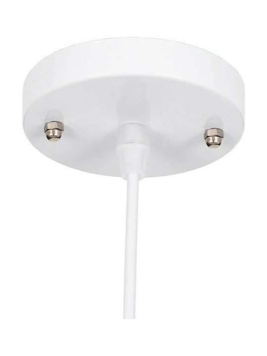 GloboStar Single-Light Kids Ceiling Hanging Light Made of Metal with E27 Socket White Green Orange Black 10.5x13.5cm