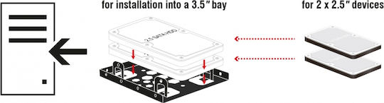 DeLock HDD SSD Bracket Mounting Base 21324