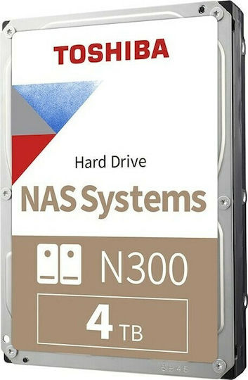 Toshiba N300 Bulk 4TB HDD Hard Drive 3.5" SATA III 7200rpm with 128MB Cache for NAS HDWG440UZSVA