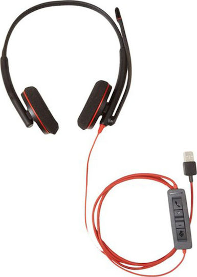 Plantronics Blackwire C3220 На ушите Мултимедийни слушалки с микрофон и връзка USB-A в Черен цвят