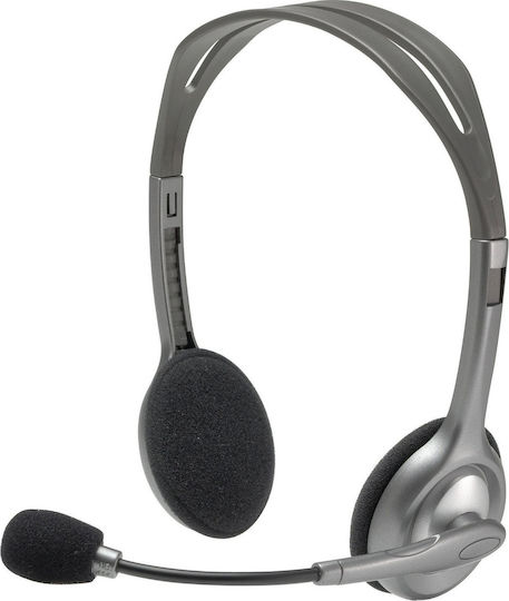 Logitech H110 On Ear Multimedia Headphone with Microphone 3.5mm Jack Gray