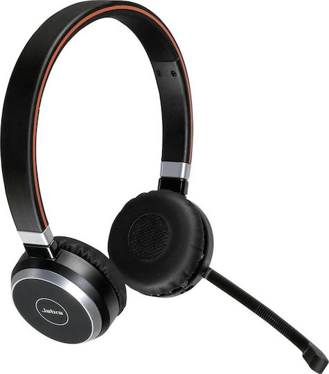 Jabra Evolve 65 MS Stereo Ασύρματα On Ear Multimedia Ακουστικά με μικροφωνο και σύνδεση Bluetooth / USB-A