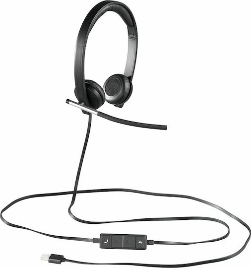 Logitech H650e Auf dem Ohr Multimedia-Headsets mit Mikrofon und Verbindung USB-A in Schwarz Farbe