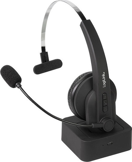 LogiLink BT0059 Drahtlos Auf dem Ohr Multimedia-Headsets mit Mikrofon und Verbindung Bluetooth in Schwarz Farbe