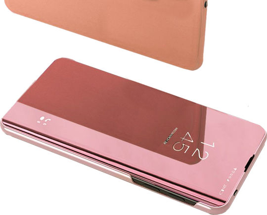 Hurtel Clear View Book Ροζ Χρυσό (Redmi 9C)