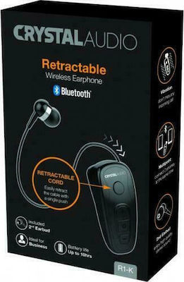 Crystal Audio R1 In-ear Bluetooth Handsfree Ακουστικό Πέτου Μαύρο