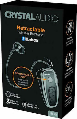 Crystal Audio R1 In-ear Bluetooth Handsfree Ακουστικό Πέτου Μαύρο