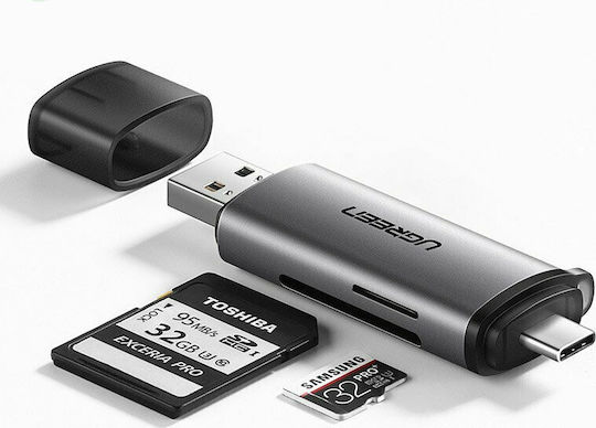 Ugreen Card Reader Type-C για SD/microSD Γκρι