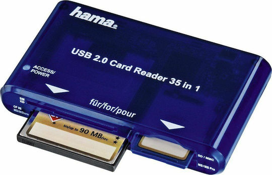 HAMA Card Reader USB 2.0 για SD/MemoryStick/CompactFlash/xD Μπλε