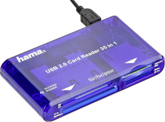 HAMA Card Reader USB 2.0 για SD/MemoryStick/CompactFlash/xD Μπλε