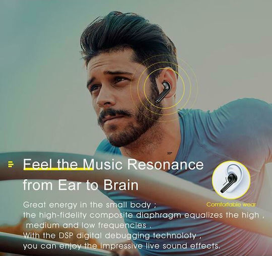 Awei T15 In-ear Bluetooth Handsfree Ακουστικά με Θήκη Φόρτισης Μαύρα