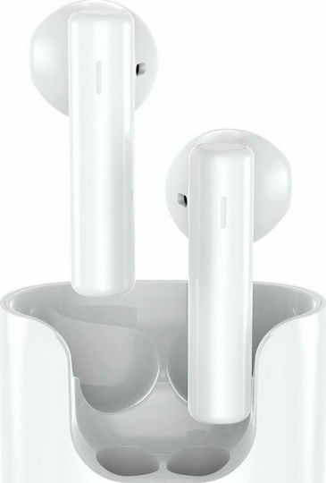 QCY T12 Earbud Bluetooth Handsfree Căști cu Carcasă de Încărcare Alb