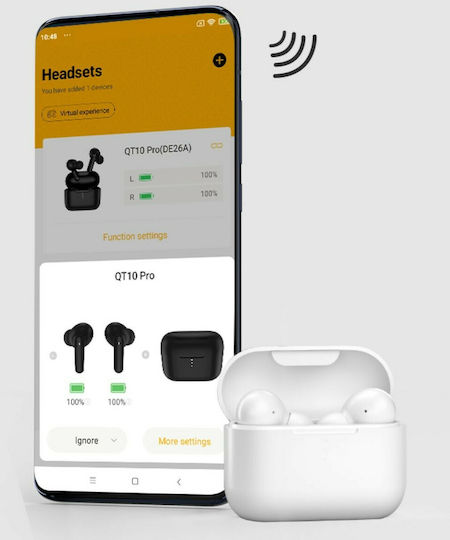 QCY T10PRO In-ear Bluetooth Handsfree Căști cu Rezistență la Transpirație și Carcasă de Încărcare Negru