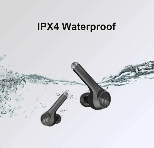 Motorola Vervebuds 800 Bluetooth Handsfree Ακουστικά με Αντοχή στον Ιδρώτα και Θήκη Φόρτισης Μαύρα
