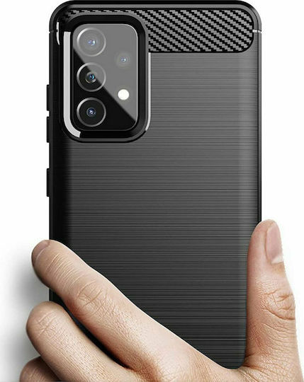 Hurtel Carbon Задна корица Силикон Черен (Galaxy A52 / A52s)