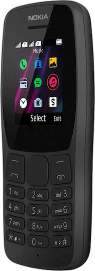 Nokia 110 (2019) Dual SIM Κινητό με Κουμπιά (Ελληνικό Μενού) Μαύρο
